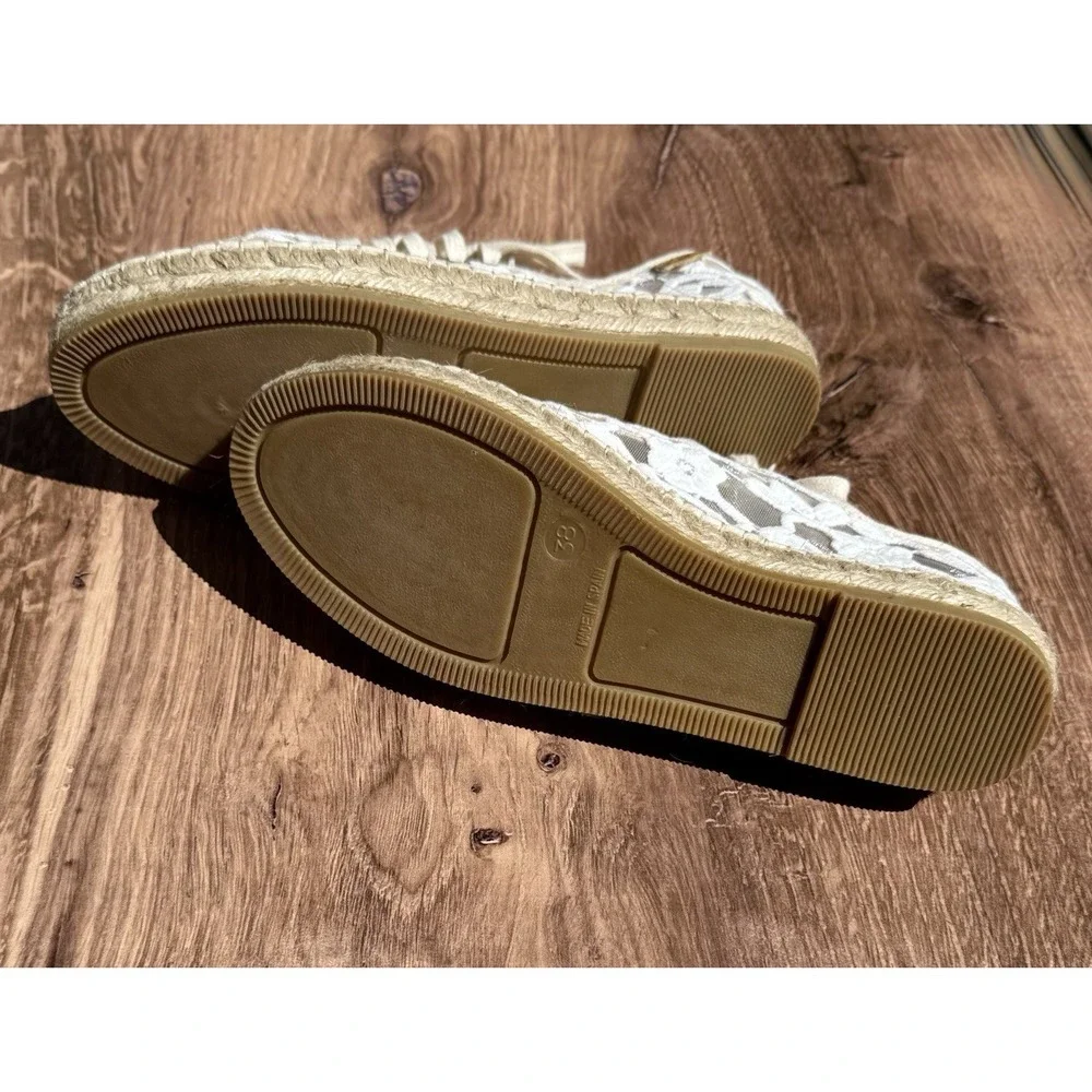 Toni Pons Origens Far Espadrille Ivory White Lace Sneakers Boho Cottagecore  7.5